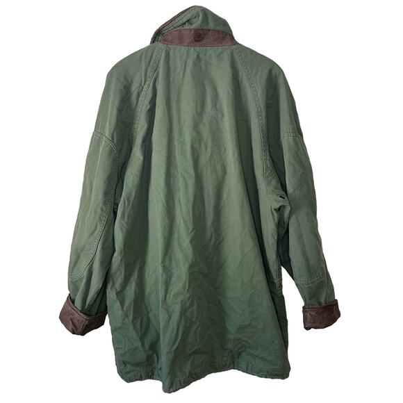 Timberland Weathergear Men's Vintage 1994 Green Canvas Leather Trim Jacket Sz L - Picture 3 of 16